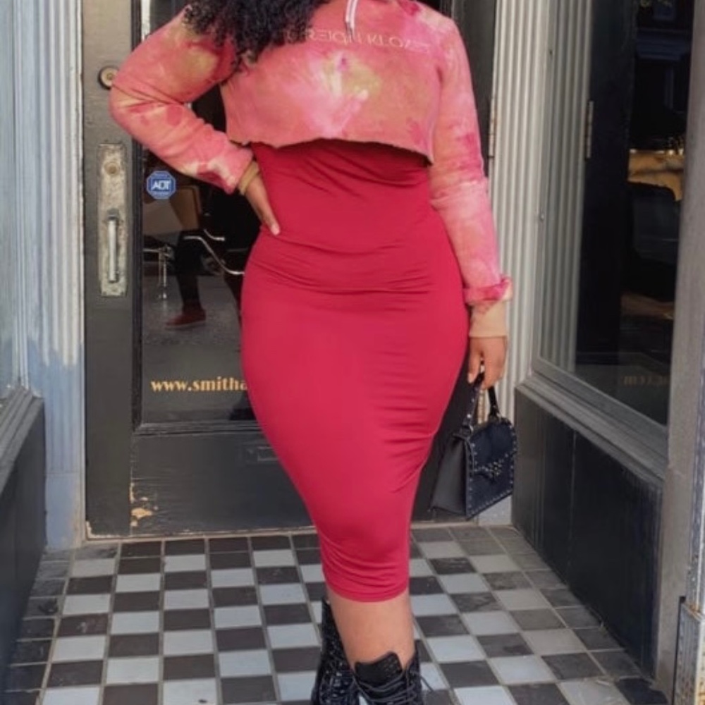 Wine MIDI dress